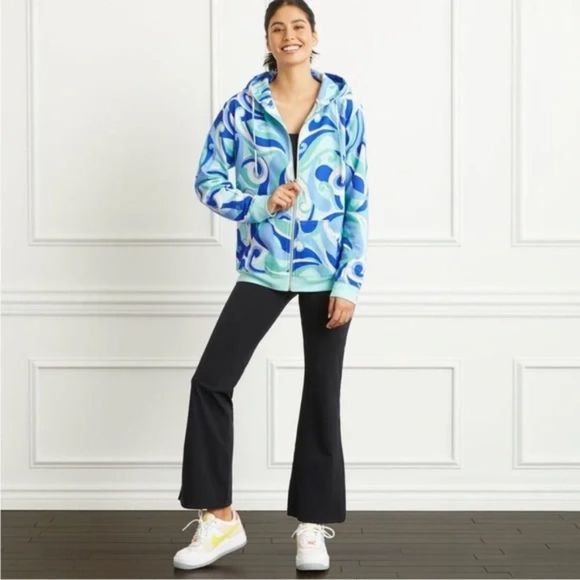 New Hill House The Allie Zip Up Ocean Kaleidoscope Size Medium - Picture 7 of 8